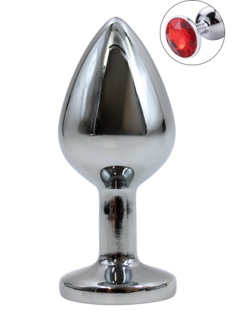 Plug bijou en aluminium bijou rouge Medium - RY-002RED